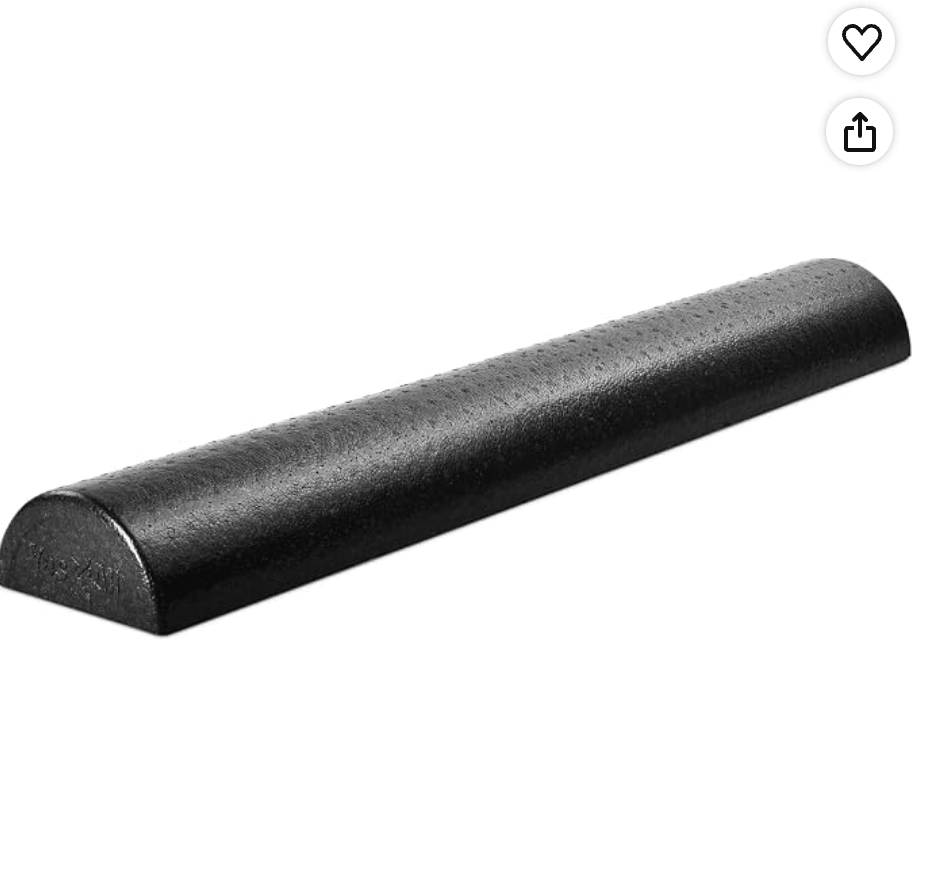 Black 36-inch half-round foam roller